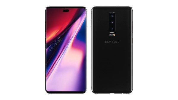 三星Note10渲染图曝光：后置竖直三摄，前置中间打孔相机