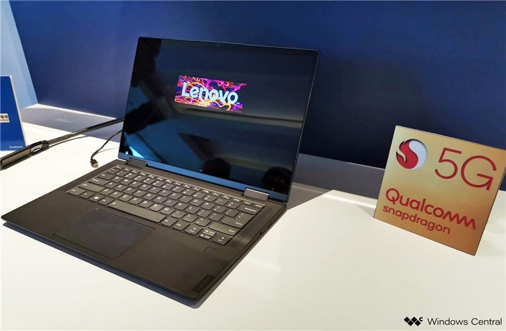联想展示全球首部5G笔记本原型 搭载高通骁龙8cx