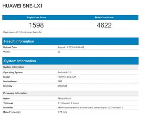 麒麟710加持 华为Mate 20 Lite性能曝光