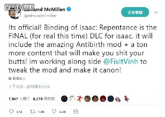 《以撒的结合：忏悔》是本篇的最后一个DLC