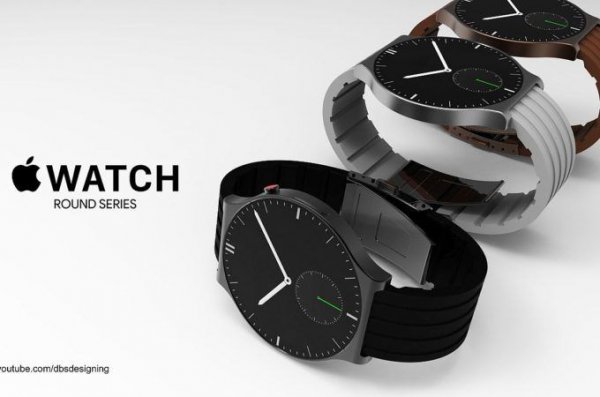 最新Apple Watch概念图：圆形设计机身更薄