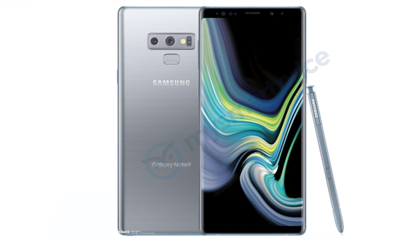 三星Note 9北极银配色曝光：边框浅蓝色设计