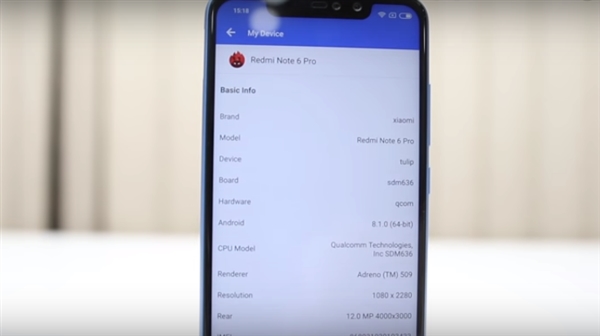 红米Note 6 Pro真机海外曝光：6.26寸刘海屏+前后双摄