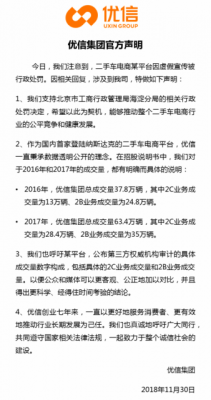 优信回应瓜子二手车因广告语被罚一事：请使用权威机构审计的数据