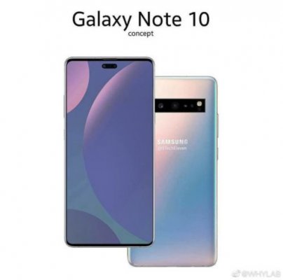 三星 Galaxy Note10 渲染图再曝：居中开孔设计更顺眼