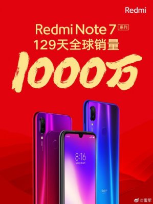 Redmi Note 7系列129天销量破1000万台 28日发布首款旗舰机K20