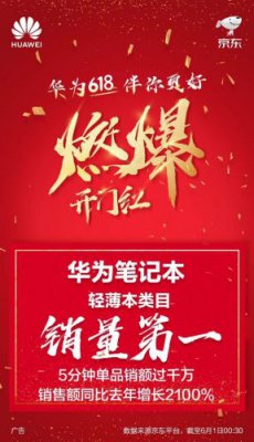 618开门红 华为笔记本产品轻松斩获多个第一