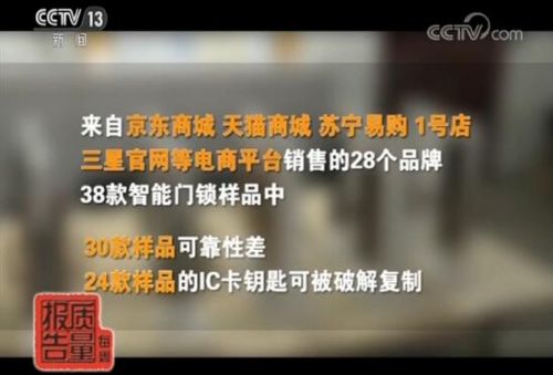 智能门锁比较试验结果发布：超8成样品存风险