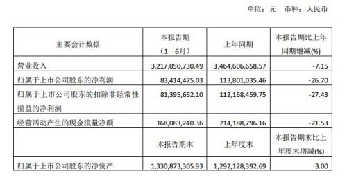 东风科技今年上半年营收和净利润均下滑 分别下降7%和13%