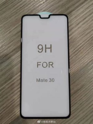 华为Mate 30钢化膜曝光：小刘海+极窄边框