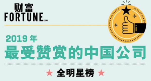 2019年最受赞赏的中国公司排行榜