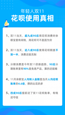 双11账单最晚还款日来了 支付宝数据称四成90后提前还双11花呗账单