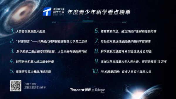 腾讯联合Science发布青少年科学看点榜单 120万孩子最关注天文