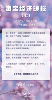 《淘宝经济暖报》：2000万师生将上淘宝直播间“云春游”逛博物馆
