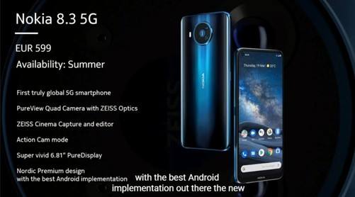 诺基亚首款5G手机 Nokia 8.3 5G正式发布功能机Nokia5310再现经典