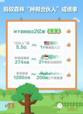 支付宝：5.5亿中国人“手机种树”超2亿棵