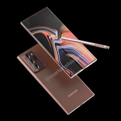 三星Galaxy Note20 Ultra古铜配色渲染图曝光：高贵典雅 屏占比惊人