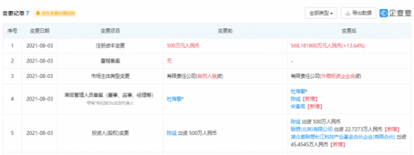 联想投资奥特乐商业管理公司，后者经营范围含食品互联网销售等